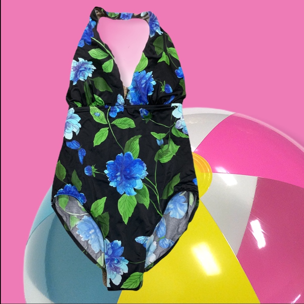 Vintage halter one piece swimsuit Jantzen floral